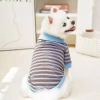 Áo POLO thoáng khí 2 chân giảm rụng lông kẻ sọc cho mèo & chó nhỏ – French Bulldog & Corgi – Xuân Thu 4