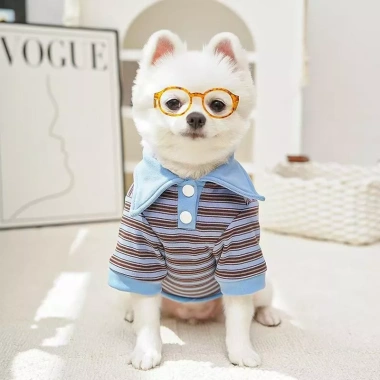 Áo POLO thoáng khí 2 chân giảm rụng lông kẻ sọc cho mèo & chó nhỏ – French Bulldog & Corgi – Xuân Thu 6 Áo POLO thoáng khí 2 chân giảm rụng lông kẻ sọc cho mèo & chó nhỏ – French Bulldog & Corgi – Xuân Thu 6