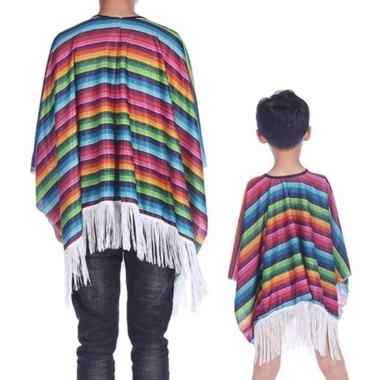 Áo Poncho Mexico FUJIZOU – Cosplay văn hoá dân tộc, thích hợp lễ hội Halloween, giảm giá