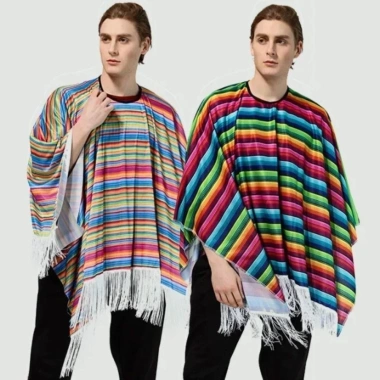 Áo Poncho Mexico FUJIZOU – Cosplay văn hoá dân tộc, thích hợp lễ hội Halloween, giảm giá
