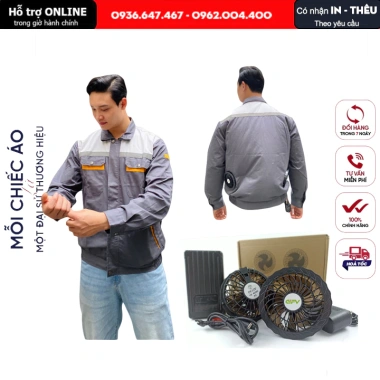 Áo Quạt Điều Hòa Vải Pangrim Hàn Quốc - Bảo Hộ Gắn Quạt Mát Cả Ngày Giá 250k 5