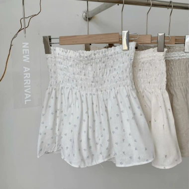 Áo Quây Linen Hoa Nhí Chun Ngực, Nơ và Viền Ren Tiểu Thư - Đi Chơi, Đi Biển 175k 3