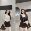 Áo ren cổ U dài tay ARCUDT giảm giá 480k - Siêu nhẹ, thoáng mát, thời trang
