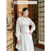 Áo Ren Hoa Dài Tay Tiểu Thư La Rosa + Chân Váy Xếp Ly Dáng Dài Thanh Lịch - Giá 515k 5