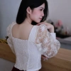 Áo Ren IVY Tay Phồng Cổ Vuông Ôm Body - Giảm Giá Đến 339k | Melanie Mira 8