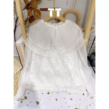Áo ren tiểu thư xinh bèo cổ nhiều tầng tay nhún - Giá chỉ 142.000₫, giảm 32.660₫