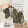 Áo sơ mi bé trai mùa hè phong cách Hàn Quốc, tay ngắn, bộ 3 trang phục thời trang giá ưu đãi 401.992 VND 3