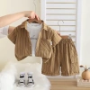 Áo sơ mi bé trai mùa hè phong cách Hàn Quốc, tay ngắn, bộ 3 trang phục thời trang giá ưu đãi 401.992 VND 4