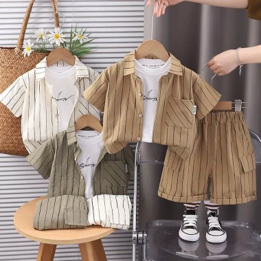 Áo sơ mi bé trai mùa hè phong cách Hàn Quốc, tay ngắn, bộ 3 trang phục thời trang giá ưu đãi 401.992 VND 6 Áo sơ mi bé trai mùa hè phong cách Hàn Quốc, tay ngắn, bộ 3 trang phục thời trang giá ưu đãi 401.992 VND 6
