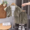 Áo sơ mi bé trai mùa hè phong cách Hàn Quốc, tay ngắn, bộ 3 trang phục thời trang giá ưu đãi 401.992 VND 7