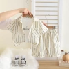 Áo sơ mi bé trai mùa hè phong cách Hàn Quốc, tay ngắn, bộ 3 trang phục thời trang giá ưu đãi 401.992 VND 10