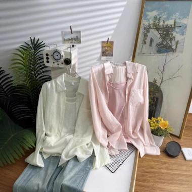 Áo sơ mi camisole tencel lanh cotton dài tay chống nắng mùa hè giảm 23% chỉ 347.257₫