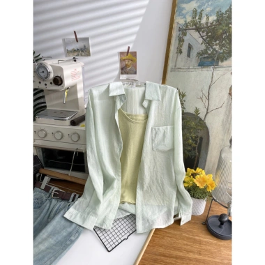 Áo sơ mi camisole tencel lanh cotton dài tay chống nắng mùa hè giảm 23% chỉ 347.257₫