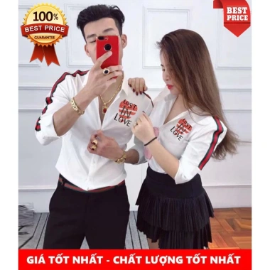 Áo Sơ Mi Cặp Chrome Heart Cao Cấp - Áo Đôi Giá Rẻ, Hàng Shop 139k