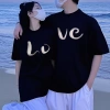 Áo sơ mi cặp vợ chồng lớn 2.025 - áo thun bông tự nhiên LOVE, giá ưu đãi 215k 4