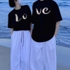 Áo sơ mi cặp vợ chồng lớn 2.025 - áo thun bông tự nhiên LOVE, giá ưu đãi 215k 5