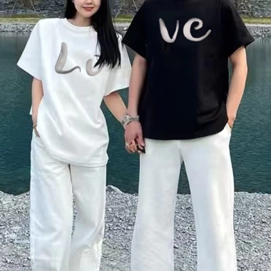 Áo sơ mi cặp vợ chồng lớn 2.025 - áo thun bông tự nhiên LOVE, giá ưu đãi 215k
