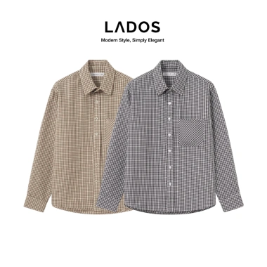 Áo sơ mi caro công sở nam LADOS-8.182 – chất thô mát, mềm mịn, thanh lịch, chỉ 195.000₫ 2