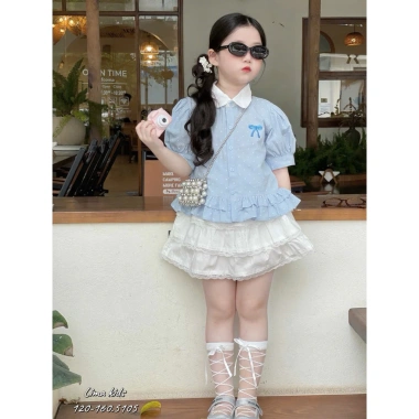 Áo sơ mi chấm bi hàn bé gái DOKID AO12 - QC cao cấp, giảm giá 20% chỉ 171,380₫ 6