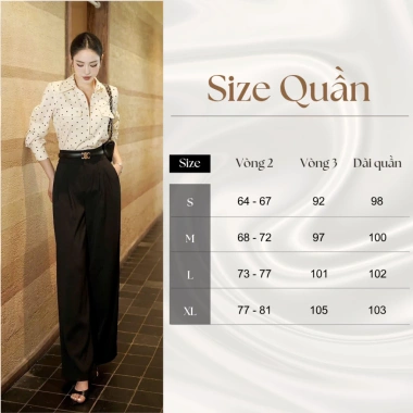 Áo sơ mi chấm bi nữ công sở dài tay phối quần tây ống rộng lưng cao sang trọng thanh lịch 275.000 VND 9