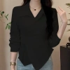 Áo sơ mi chiết eo công sở nữ SM HACK EO-75, vạt chéo dây buộc tôn dáng 2