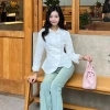 Áo sơ mi chiết eo công sở nữ SM HACK EO-75, vạt chéo dây buộc tôn dáng 7