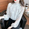Áo sơ mi chiffon tay dài cổ đứng họa tiết Hàn Quốc, chống lão hóa nữ 275.924₫ 3