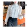 Áo sơ mi chiffon tay dài cổ đứng họa tiết Hàn Quốc, chống lão hóa nữ 275.924₫ 6