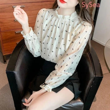 Áo sơ mi chiffon tay dài họa tiết hoa phong cách Pháp - Giá 173.124 VND 2 Áo sơ mi chiffon tay dài họa tiết hoa phong cách Pháp - Giá 173.124 VND 2