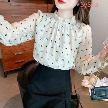 Áo sơ mi chiffon tay dài họa tiết hoa phong cách Pháp - Giá 173.124 VND 6 Áo sơ mi chiffon tay dài họa tiết hoa phong cách Pháp - Giá 173.124 VND 6
