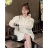 Áo sơ mi cổ đá xếp ly ngực dài tay bo babydoll giấu quần xinh xắn tiểu thư Giá 174k 3