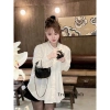 Áo sơ mi cổ đá xếp ly ngực dài tay bo babydoll giấu quần xinh xắn tiểu thư Giá 174k 4
