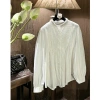 Áo sơ mi cổ đá xếp ly ngực dài tay bo babydoll giấu quần xinh xắn tiểu thư Giá 174k 5