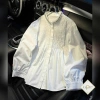 Áo sơ mi cổ đá xếp ly ngực dài tay bo babydoll giấu quần xinh xắn tiểu thư Giá 174k 7