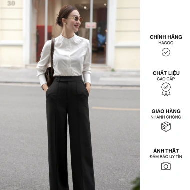 Áo sơ mi cổ leo HAGOO thanh lịch công sở - Giá chỉ 700.000đ, giảm 147.000đ