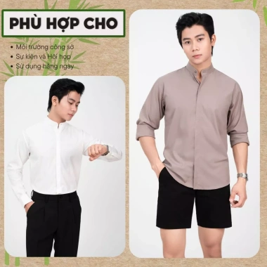 Áo Sơ Mi Cổ Tàu Giấu Cúc Dài Tay Nam LADOS-8.191 Vải Sợi Tre Mềm Mịn Thoáng Mát Công Sở 244k 7 Áo Sơ Mi Cổ Tàu Giấu Cúc Dài Tay Nam LADOS-8.191 Vải Sợi Tre Mềm Mịn Thoáng Mát Công Sở 244k 7