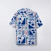 Áo sơ mi cổ vest họa tiết nam nữ trẻ trung LADOS-8.150 chất lụa thoáng mát, đi biển 2