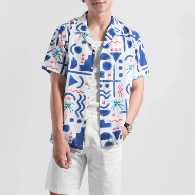 Áo sơ mi cổ vest họa tiết nam nữ trẻ trung LADOS-8.150 chất lụa thoáng mát, đi biển 7 Áo sơ mi cổ vest họa tiết nam nữ trẻ trung LADOS-8.150 chất lụa thoáng mát, đi biển 7
