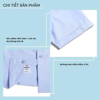 Áo sơ mi cộc tay ADINO xanh nhạt slimfit công sở trẻ trung CT04 280k