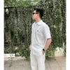 Áo sơ mi cộc tay cotton đanh 2 chiều thêu RAP - Giá ưu đãi 350.000₫