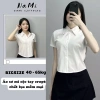 Áo sơ mi cộc tay nữ croptop NaMi chất Kate lụa mềm mại, size lớn trắng, giảm còn 99.000đ