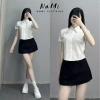 Áo sơ mi cộc tay nữ croptop NaMi chất Kate lụa mềm mại, size lớn trắng, giảm còn 99.000đ 4
