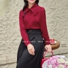 Áo sơ mi công sở dài tay cổ nơ chất tơ Ruby - thiết kế basic MA374, 259k 9