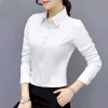 Áo sơ mi công sở dài tay cổ ve màu trơn, vừa vặn, sang trọng cho nữ - Giá chỉ 131k 2