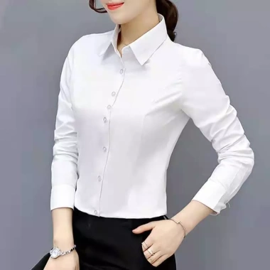 Áo sơ mi công sở dài tay cổ ve màu trơn, vừa vặn, sang trọng cho nữ - Giá chỉ 131k 2