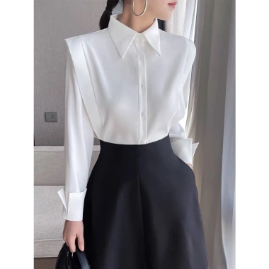 Áo sơ mi công sở HANAA lụa cổ đức tay lật bèo vai H175 179.000đ, đi làm & đi chơi 2 Áo sơ mi công sở HANAA lụa cổ đức tay lật bèo vai H175 179.000đ, đi làm & đi chơi 2