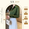 Áo Sơ Mi Công Sở Lụa Trơn Basic Sang Trọng Thiết Kế Liliana Clothes Giá 350k 7