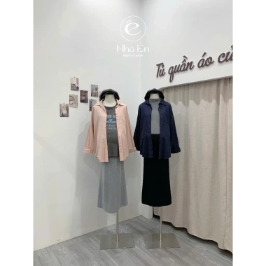 Áo sơ mi công sở mẹ bầu đơn giản, chỉn chu, siêu thoải mái - Giá ưu đãi 210.000 VND