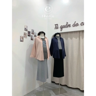 Áo sơ mi công sở mẹ bầu đơn giản, chỉn chu, siêu thoải mái - Giá ưu đãi 210.000 VND 4