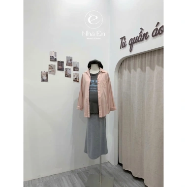 Áo sơ mi công sở mẹ bầu đơn giản, chỉn chu, siêu thoải mái - Giá ưu đãi 210.000 VND 9
